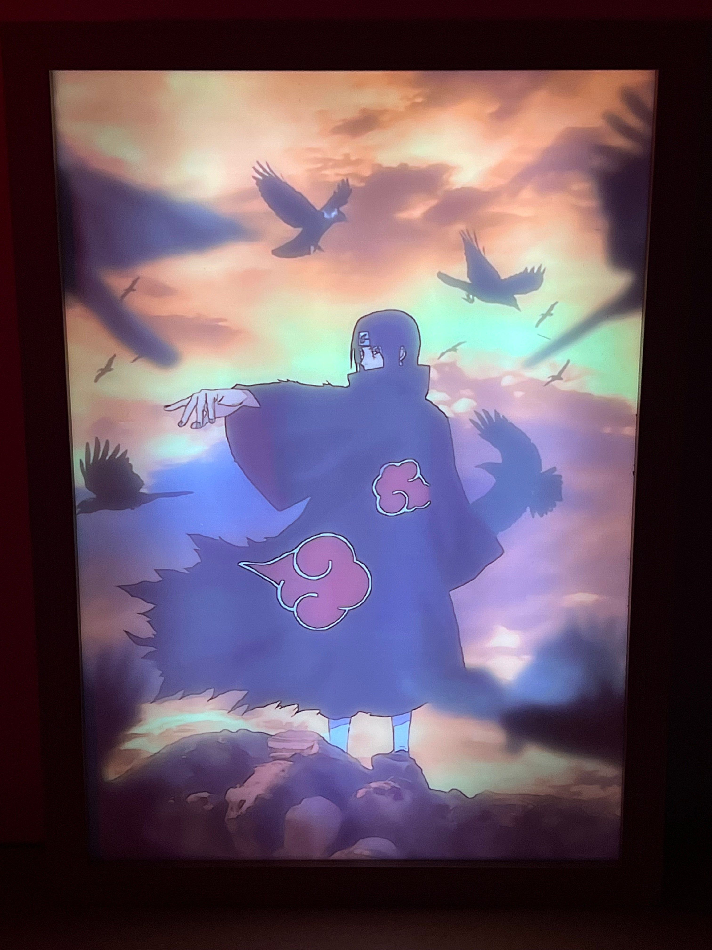 Cadre Lumineux - Itachi et ses corbeaux