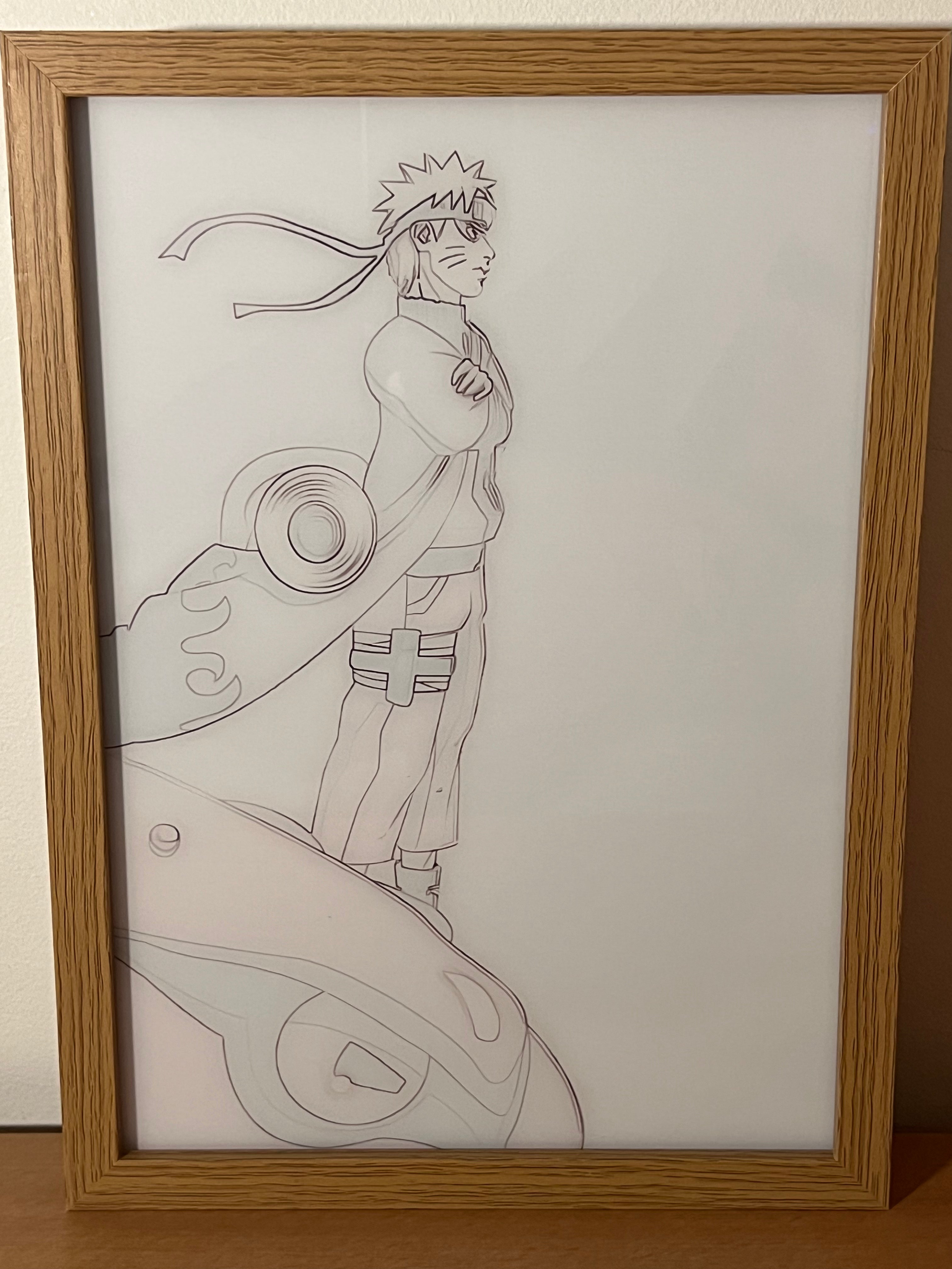 Cadre lumineux - Naruto et Gamabunta
